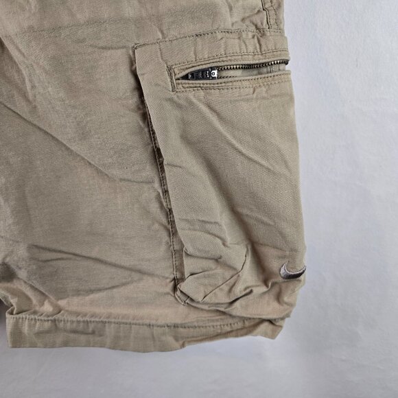 Nike Shorts Mens 38 Khaki Cargo Outdoor Utility Pockets Cotton Ripstop Hiking - Picture 4 of 11